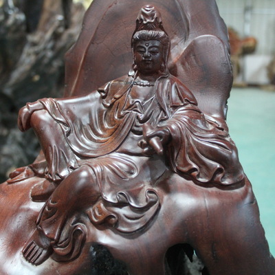【根雕/木雕 工艺品礼品 红木坐莲观音佛像摆件 福州闽侯县厂家直销】价格,厂家,图片,木质、竹质工艺品,福建省闽侯县上街镇建平鼓歌工艺馆-
