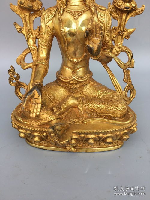 铜鎏金度母佛像,工艺精美,包浆厚重,尺寸如图,重1.2公斤