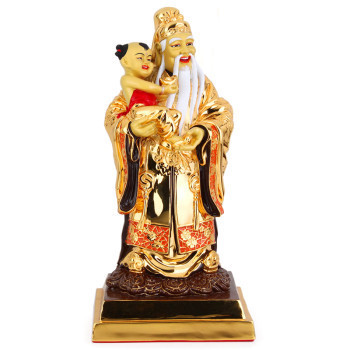 上善若水 福禄寿摆件纯铜鎏金三星拱照老寿星公财神佛像铜像工艺品送老人长辈贺寿礼摆设8230 福星【图片 价格 品牌 报价】-